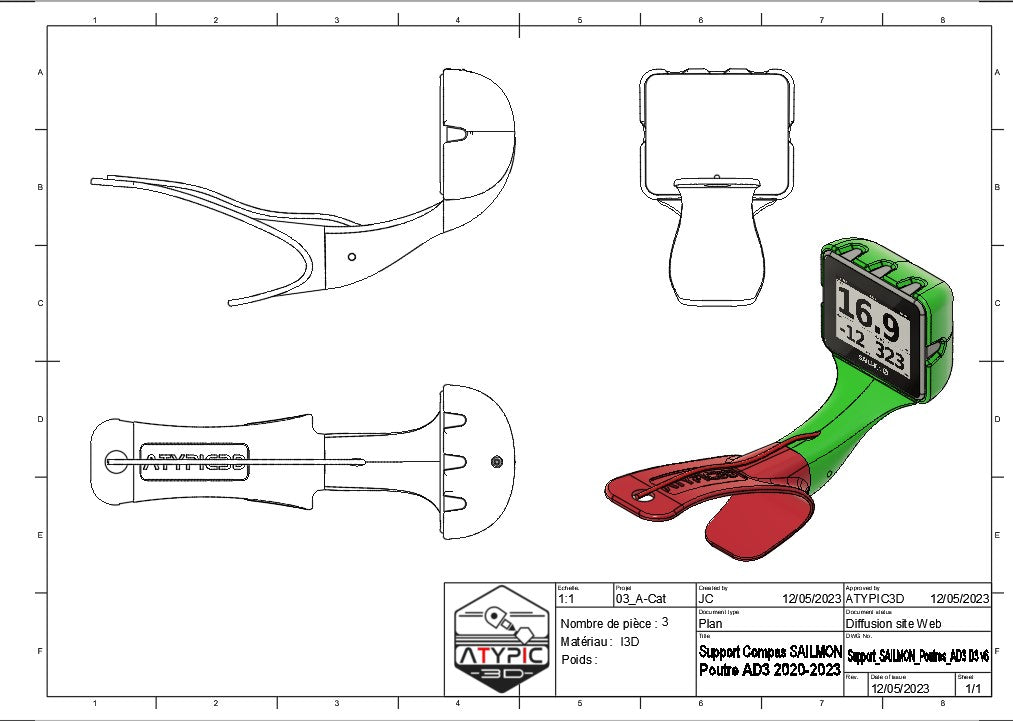 Support De Compas Fixe Atypic3D