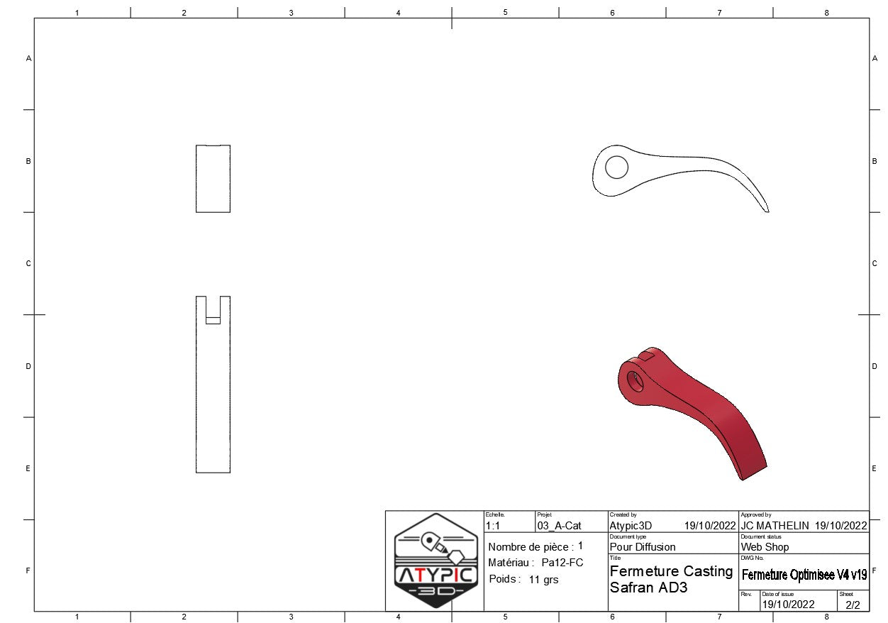 Fermeture Casting AD3 Atypic3D
